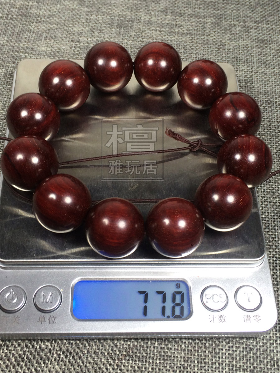 21.2mm的小叶紫檀达到了77.8克