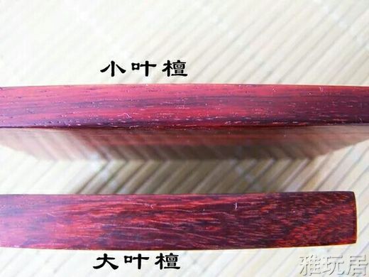 大叶紫檀与小叶紫檀的横切面对比
